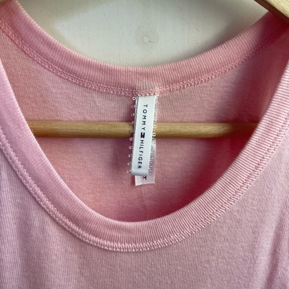 NWT Tommy Hilfiger Intimates Pink Racerback Tank-top with Silver Heart Stud Y2K - Picture 5 of 10